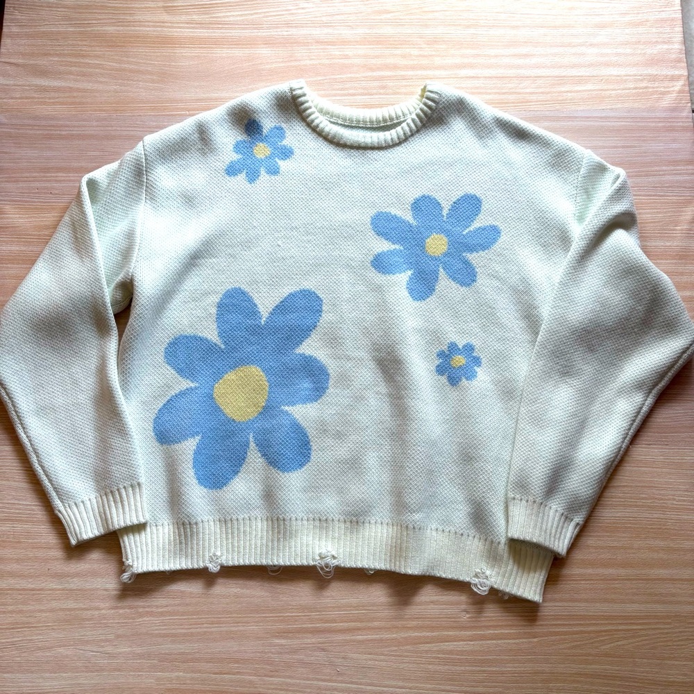 Floral Cream Sweater for Men